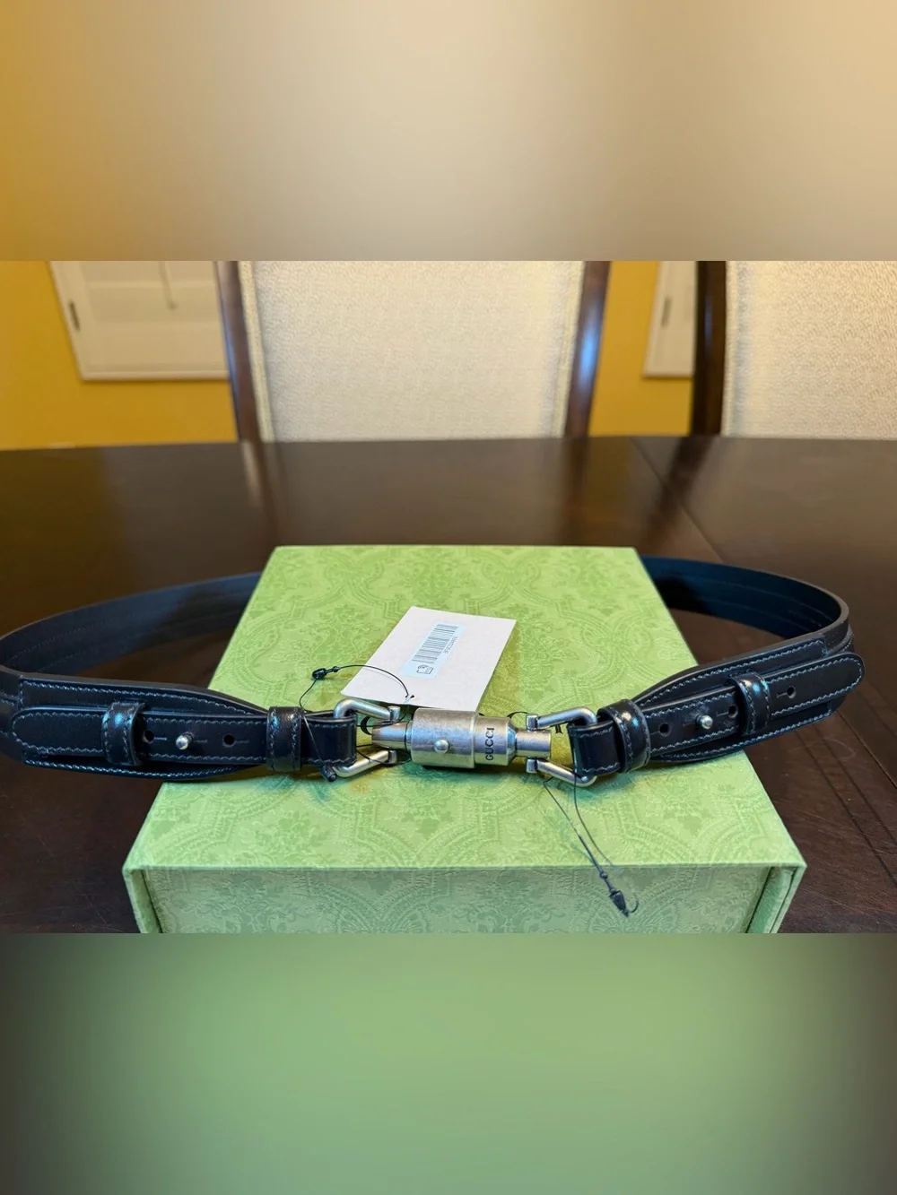 New Gucci Piston Logo Buckle Belt Black Size 40 / 100 cm Fits a Waist 36 - 40